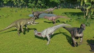 Iguanodon Herd VS Carnotaurus Pack  Jurassic World Evolution [upl. by Adleremse]