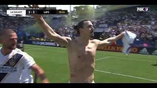 Zlatan Ibrahimovic faz golaço em sua estreia na MLS [upl. by Odlonyer483]