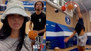 Drakes Ex Johanna Leia Helps Son Amari Bailey With Late Night Shootaround 🏀 [upl. by Chiang]