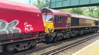 66096 6O97 Paddington Yard Marcon Topmix to Angerstein Wharf Tarmac  Nutfield Surrey 130724 [upl. by Ettezel381]