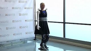 Humanlike robot Sophia takes her first steps [upl. by Adnhoj645]