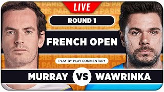 MURRAY vs WAWRINKA • French Open 2024 • LIVE Tennis PlaybyPlay Stream [upl. by Scotty]