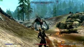 Skyrim Dragon Fight with Attack on Titan Music [upl. by Lebatsirc]