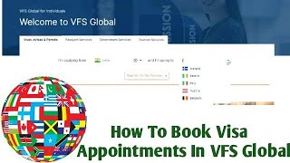 How To Book VFS Global Visit  Visa Appointment Online [upl. by Tay]