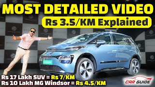 MG Windsor EV Most Detailed Video 🔥 Battery Rental  Petrol VS Electric Car  Tata Curvv EV Rival 🔥 [upl. by Enelear]