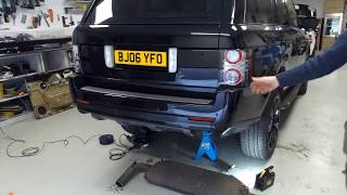 How loud is a Range Rover L322 Supercharged with rear silencer removed [upl. by Ahsikam]