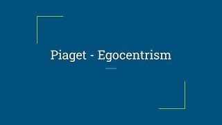 Piaget s Theory of Egocentrism [upl. by Aierbma]