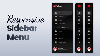 How To Responsive Sidebar Menu Using HTML CSS amp JavaScript [upl. by Dori]