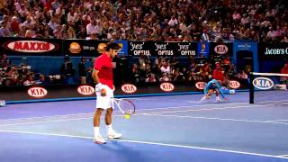 Ball Boy Classic Catch With Roger Federer  Australian Open 2012 [upl. by Initsed54]