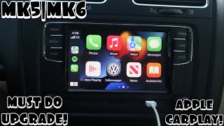 The BEST Head Unit Upgrade With Apple CarPlay For A MK5MK6 VW RCD 330 [upl. by Elitnahc]