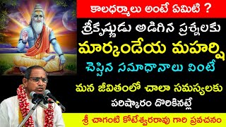 శ్రీకృష్ణుడు అడిగిన ప్రశ్నలకు మార్కండేయ మహర్షి చెప్పిన సమాధానాలు chaganti about markandeya maharshi [upl. by Leoj976]