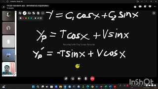 Lecture on Differential Equations  Solving Nonhomogeneous DE with Particular Function Cosine [upl. by Lednek]