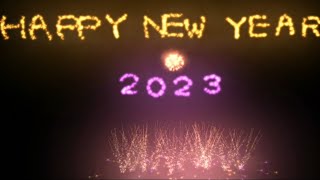 2023 exploding FIREWORKS and text HAPPY NEW YEAR [upl. by Stonwin778]