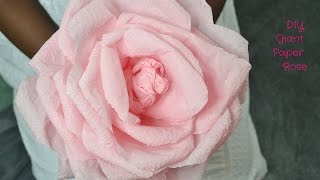 How to make a Giant Rose using Crepe Paper [upl. by Enyamart140]