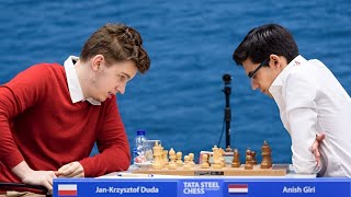 Strong match JanKrzysztof Duda 2808 vs Anish Giri 2721 Meltwater Champions Chess Tour Finals 22 [upl. by Sanborne]