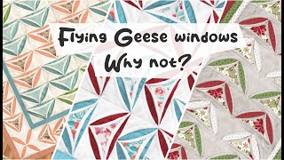 Cathedral Window Quilt Flying Geese Block  FREE tutorial and PDF to download [upl. by Susumu]