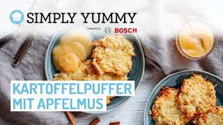 😍🍎 Knusprige Kartoffelpuffer mit selbstgemachtem Apfelmus aus dem Backofen  SIMPLY YUMMY Rezepte [upl. by Euhsoj10]