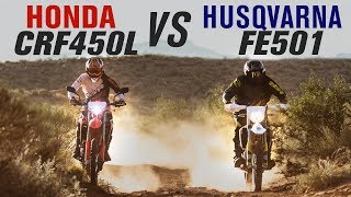 2019 Honda CRF450L vs Husqvarna FE501 [upl. by Timmons]