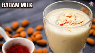 Hot Badam Milk Recipe  Homemade Almond Milk  Milk And Nuts Based Drink  Healthy Winter Drinks [upl. by Mcdonald]