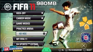 FIFA 11 PSP Game For PPSSPP Emulator On Android Mobile Device  Messi Vs Ronaldo  Gameplay [upl. by Nnyleuqcaj]