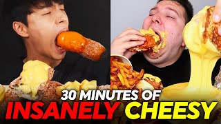 30 minutes of THE CHEESIEST MUKBANG MOMENTS [upl. by Leinahtam]