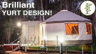 Brilliant Yurt Design  Mixing Tradition with Super Modern Construction [upl. by Atteuqnas]