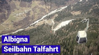 Luftseilbahn Staumauer Albigna Talfahrt 2023 funivia cablecar Schweiz Switzerland [upl. by Goldwin]