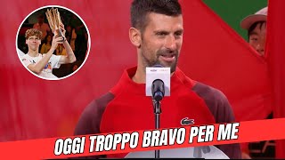 Sinner le toccanti parole di Novak Djokovic dopo il match con Jannik [upl. by Sauder]