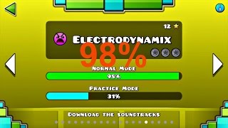 Geometry dash  Electrodynamix 98 all coins [upl. by Grantland]