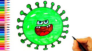 Coronavirus Nasıl Çizilir  Covid 19 Çizimi  How To Draw Coronavirus Covid 19 [upl. by Balfore]