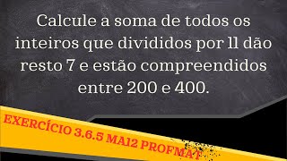 MA12 Cap3 exercício 365 versão 2023 mestrado profmat [upl. by Assyn]