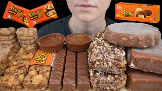 ASMR Reeses Chocolate Klondike Ice Cream Puffs Cereal Big Cups Soft Ice Cream Bar Sweet Mukbang [upl. by Ardnuat]