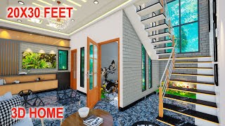 Small house design with 2 bedrooms  2030 duplex house design  600 sqft house plans [upl. by Nelubez]