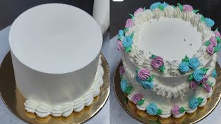 Beautiful Flower Cake Satisfying Design  Nozzle Wala Flower Cake  Nozzle Cake Design [upl. by Painter]