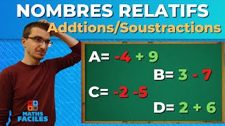 ADDITIONS ET SOUSTRACTIONS DE NOMBRES RELATIFS 5ème4ème [upl. by Abroms]