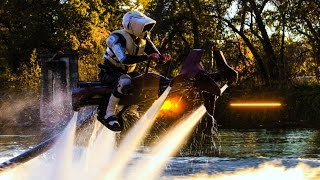 Star Wars  Speeder Bike Jetovator Battle in Real Life Behind The Scenes [upl. by Irollam581]