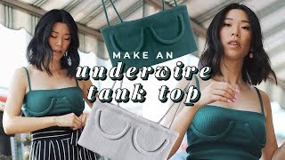 DIY KNIT TANK with underwire  WITHWENDY [upl. by Akimal573]