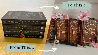 REBINDING quotThe Lord Of The Ringsquot and quotThe Hobbitquot Into LEATHER Bound Books DIY Bookbinding [upl. by Pruchno]