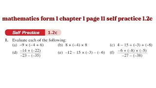 matematik tingkatan 1 latih diri 12c muka surat 11 KSSM [upl. by Turnheim981]