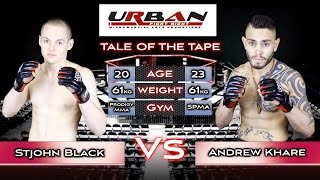 Urban Fight Night 3 Fight 1 StJohn Black Vs Andrew Khare [upl. by Ericksen]