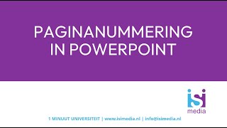 Paginanummering in Powerpoint invoegen [upl. by Divadnoj]