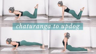 HOW TO CHATURANGA TO UPWARD DOG  Chaturanga dandasana  upward facing dog [upl. by Chemarin]