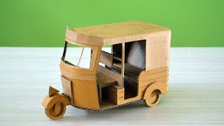 How to Make a Auto Rickshaw from Cardboard at home [upl. by Annmaria]