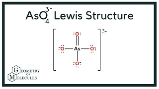 AsO4 3 Lewis Structure  How to Draw the Lewis Structure for AsO4 3 Arsenate Ion [upl. by Acinom15]