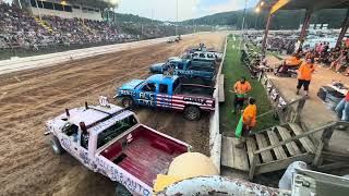 2023 Bedford County Fair Fullsize Truck Feature Demolition Derby [upl. by Nyrehtak505]