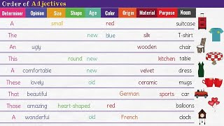 How to Put Adjectives in the Correct Order  Order of Adjectives in English Grammar [upl. by Nahgaem]