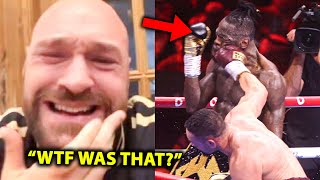 quotMy Grandma could beat himquot Tyson Fury REACTS to Deontay Wilder LOSING to Joseph Parker [upl. by Colson932]