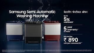 Semiautomatic Washing Machine  Powerful clean gentle care  Samsung [upl. by Boycey]