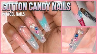 Polygel Nails Tutorial  Marble Nails  Nail Forms  Nails at Home  For Beginners  Gelish Polygel [upl. by Maryjo]