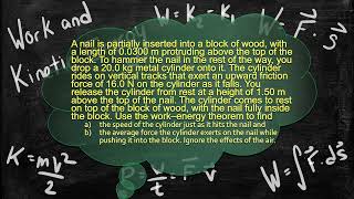 Physics Problem Work Energy Theorem  Kinetic Energy  Solving for Speed and Average Force 2 [upl. by Stolzer847]